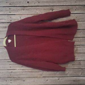 Maroon Knit Cardigan